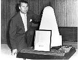 Von Braun w/ recovered JUPITER nose cone, 16 October 1957