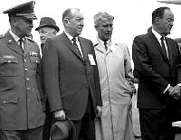 With Zierdt, Von Braun, and VP Humphrey