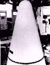 Nose cone containing Gordo
shortly before launch