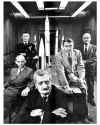 Professor Hermann Oberth in room with other scientests