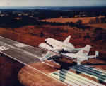 shuttle on top of jet