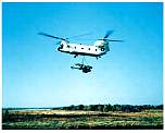 lance missile being towed by a helicoptor 1966