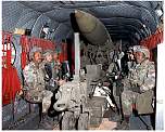 soldiers in a cargo plane with a lance missile