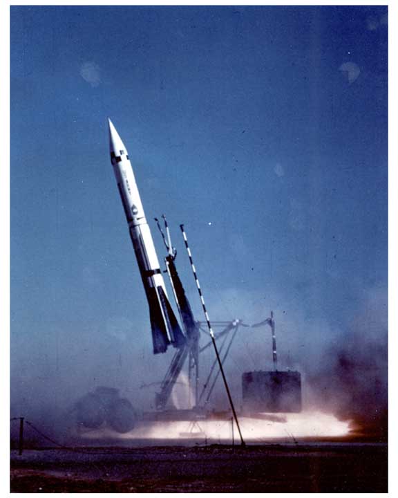 Photo of SERGEANT short-range, surface-to-surface missile photo capturing the missile at launch.