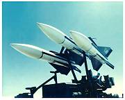 3 hawk missiles on a mobile unit