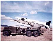 honest john missile on a mobile unit