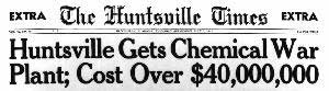 Huntsville Times front page - Huntsville gets chemical plant - Huntsville Times, 3 July 1941 